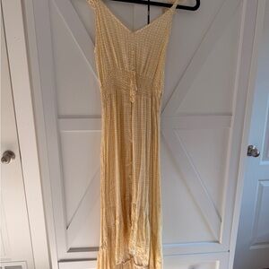 Kiwi Yellow Checkered Maxi Dress